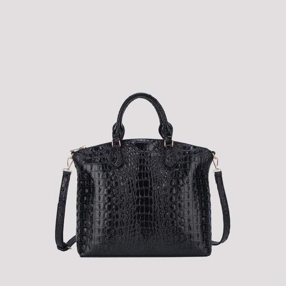 Zan Studio Handbags - Zan Studio Satchel Bag Women’s Vegan Leather Crocodile-Embossed Top Handle New